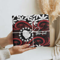 Personalised Cook Islands Atiu Enuamanu Wrapping Paper Tiare Maori Polynesian Waves Tattoo