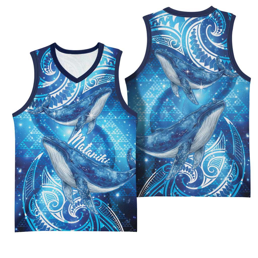 New Zealand Humpback Whale Matariki Basketball Jersey Maori New Year Taniko Niho Taniwha LT14 - Polynesian Pride