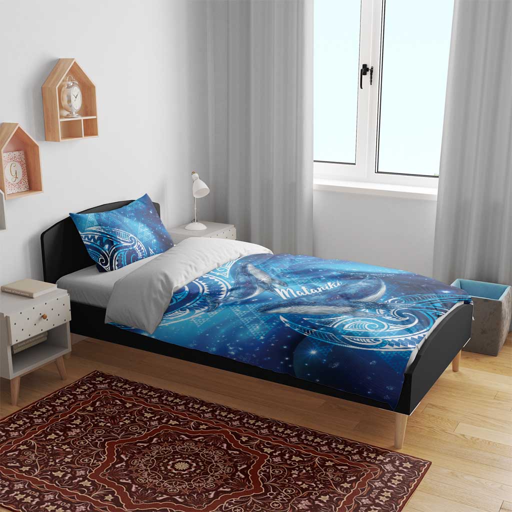 New Zealand Humpback Whale Matariki Bedding Set Maori New Year Taniko Niho Taniwha LT14 - Polynesian Pride