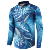 New Zealand Humpback Whale Matariki Button Sweatshirt Maori New Year Taniko Niho Taniwha LT14 - Polynesian Pride