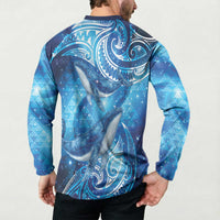 New Zealand Humpback Whale Matariki Button Sweatshirt Maori New Year Taniko Niho Taniwha LT14 - Polynesian Pride