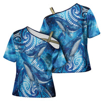 New Zealand Humpback Whale Matariki Cross Shoulder Shirt Maori New Year Taniko Niho Taniwha LT14 - Polynesian Pride