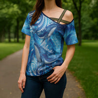 New Zealand Humpback Whale Matariki Cross Shoulder Shirt Maori New Year Taniko Niho Taniwha LT14 - Polynesian Pride