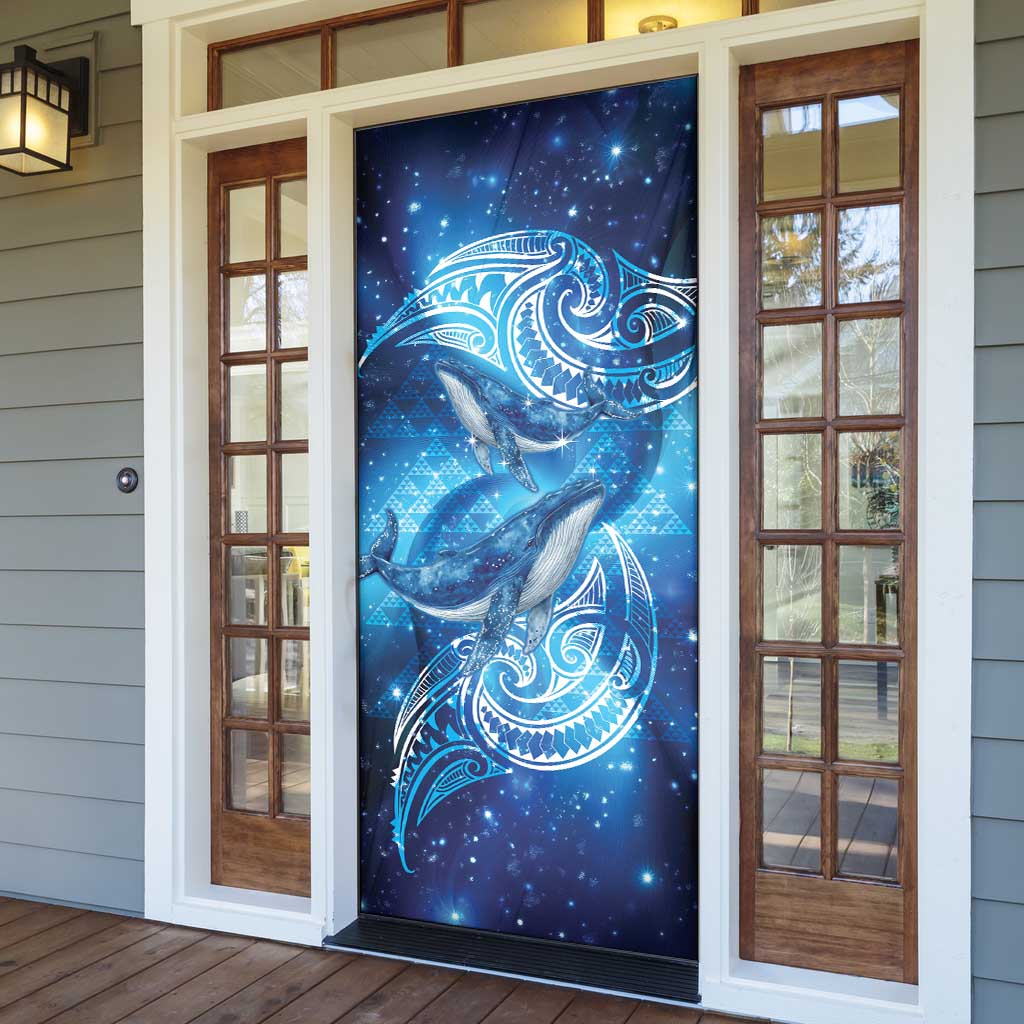 New Zealand Humpback Whale Matariki Door Cover Maori New Year Taniko Niho Taniwha LT14 - Polynesian Pride