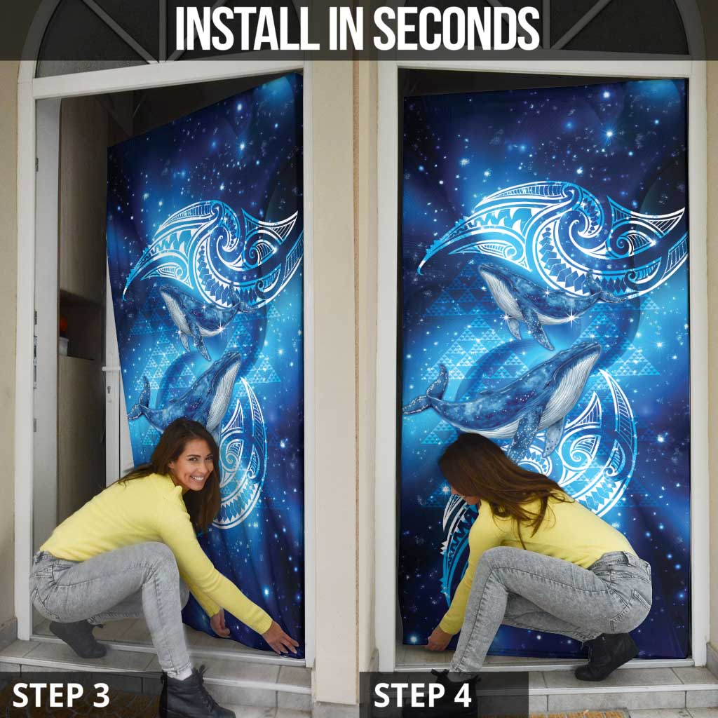 New Zealand Humpback Whale Matariki Door Cover Maori New Year Taniko Niho Taniwha LT14 - Polynesian Pride