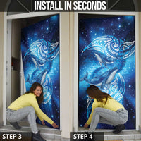 New Zealand Humpback Whale Matariki Door Cover Maori New Year Taniko Niho Taniwha LT14 - Polynesian Pride