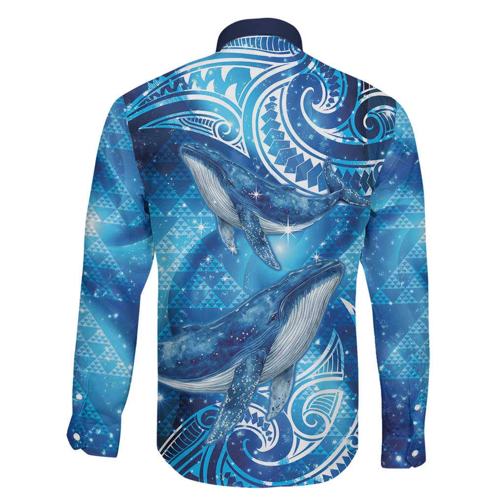 New Zealand Humpback Whale Matariki Family Matching Off The Shoulder Long Sleeve Dress and Hawaiian Shirt Maori New Year Taniko Niho Taniwha LT14 - Polynesian Pride