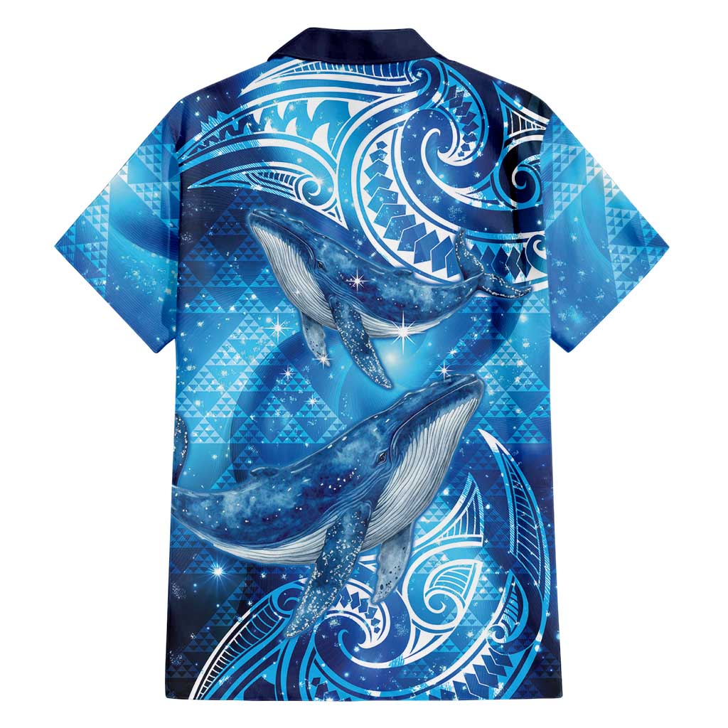 New Zealand Humpback Whale Matariki Family Matching Short Sleeve Bodycon Dress and Hawaiian Shirt Maori New Year Taniko Niho Taniwha LT14 - Polynesian Pride