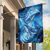 New Zealand Humpback Whale Matariki Garden Flag Maori New Year Taniko Niho Taniwha LT14 House Flag Blue - Polynesian Pride