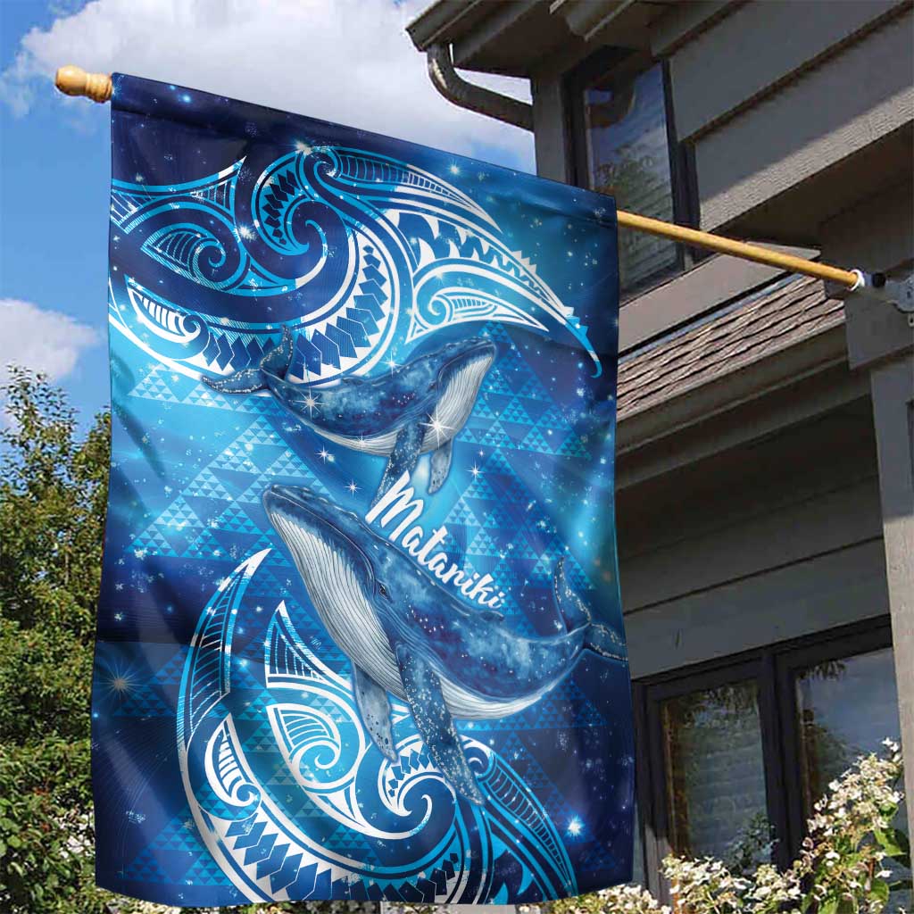 New Zealand Humpback Whale Matariki Garden Flag Maori New Year Taniko Niho Taniwha LT14 - Polynesian Pride