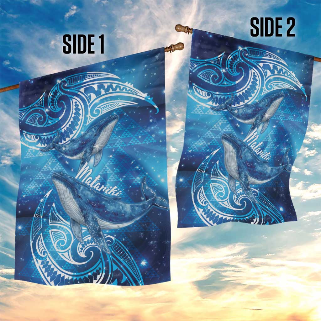 New Zealand Humpback Whale Matariki Garden Flag Maori New Year Taniko Niho Taniwha LT14 - Polynesian Pride