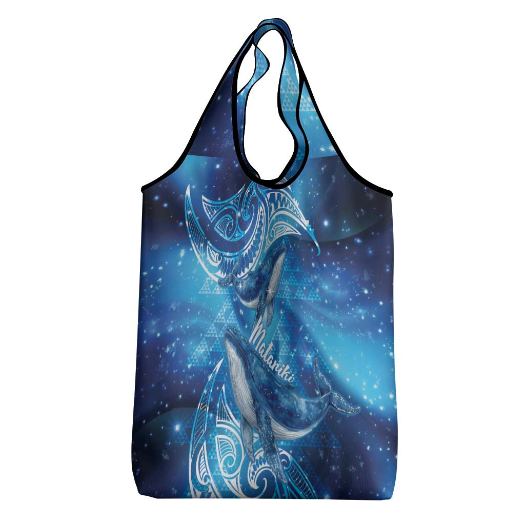 New Zealand Humpback Whale Matariki Grocery Bag Maori New Year Taniko Niho Taniwha LT14 - Polynesian Pride