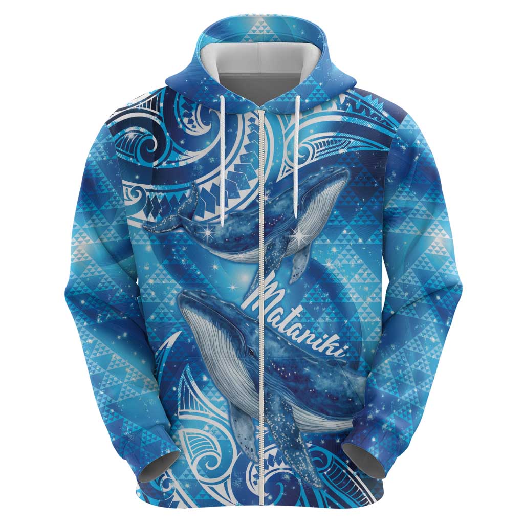 New Zealand Humpback Whale Matariki Hoodie Maori New Year Taniko Niho Taniwha LT14 - Polynesian Pride