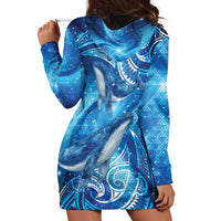 New Zealand Humpback Whale Matariki Hoodie Dress Maori New Year Taniko Niho Taniwha LT14 - Polynesian Pride