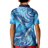 New Zealand Humpback Whale Matariki Kid Polo Shirt Maori New Year Taniko Niho Taniwha LT14 - Polynesian Pride