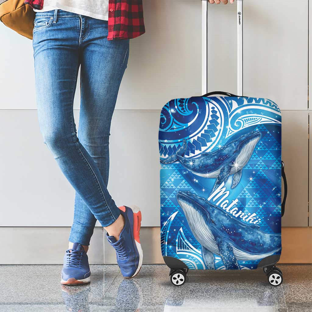 New Zealand Humpback Whale Matariki Luggage Cover Maori New Year Taniko Niho Taniwha LT14 - Polynesian Pride
