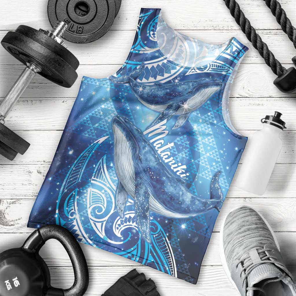 New Zealand Humpback Whale Matariki Men Tank Top Maori New Year Taniko Niho Taniwha LT14 - Polynesian Pride