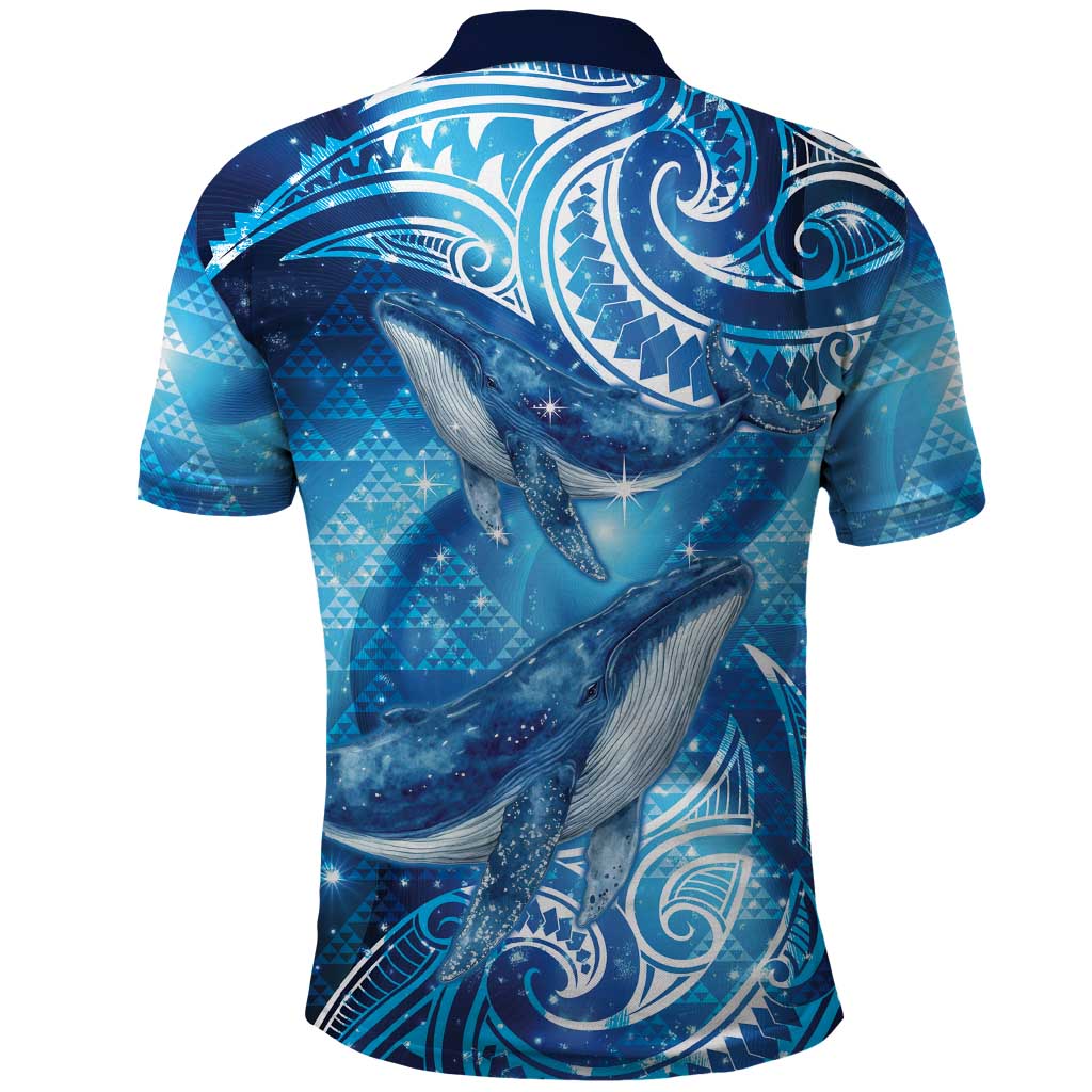 New Zealand Humpback Whale Matariki Polo Shirt Maori New Year Taniko Niho Taniwha LT14 - Polynesian Pride
