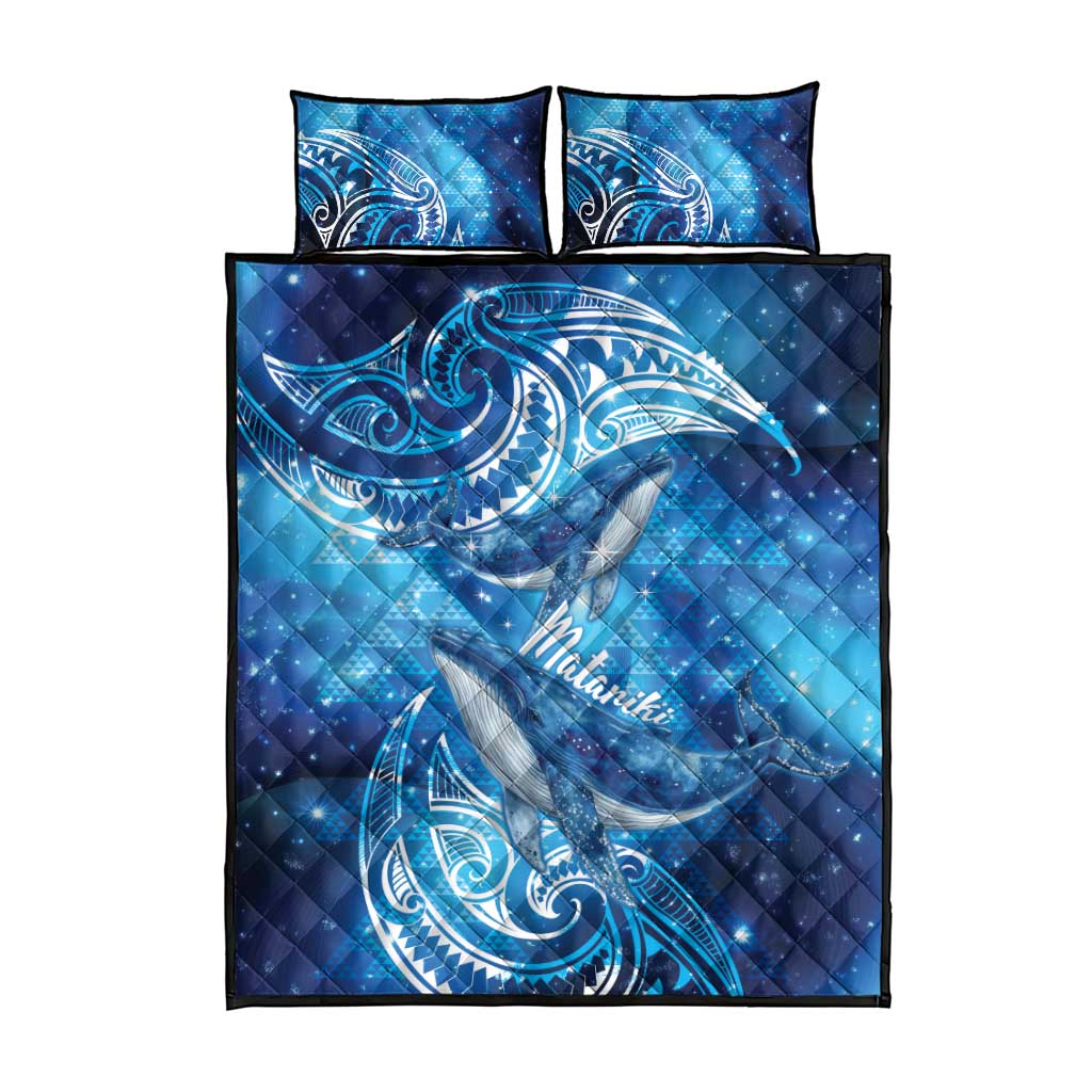 New Zealand Humpback Whale Matariki Quilt Bed Set Maori New Year Taniko Niho Taniwha