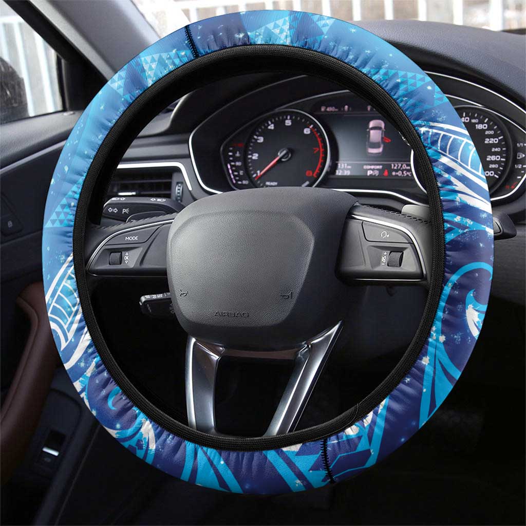 New Zealand Humpback Whale Matariki Steering Wheel Cover Maori New Year Taniko Niho Taniwha LT14 - Polynesian Pride