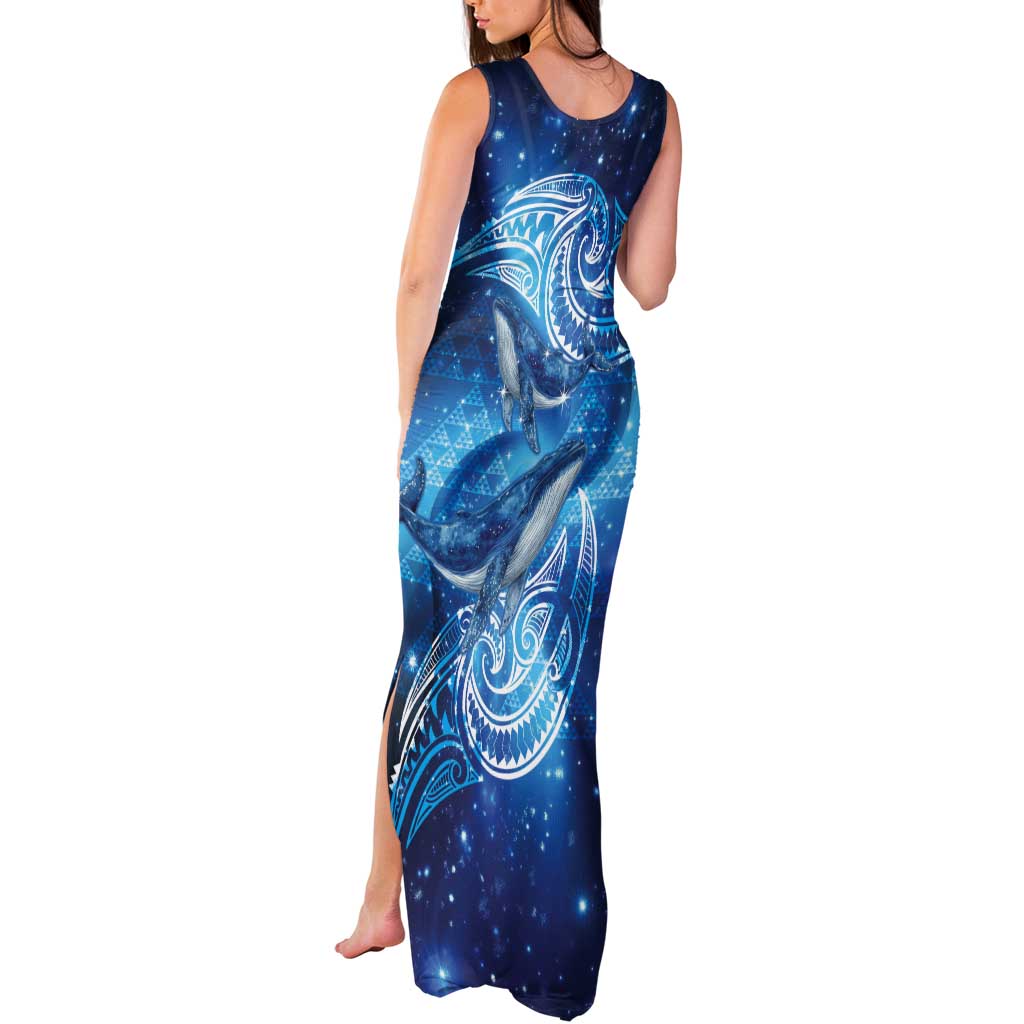 New Zealand Humpback Whale Matariki Tank Maxi Dress Maori New Year Taniko Niho Taniwha LT14 - Polynesian Pride