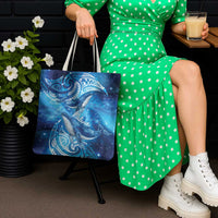 New Zealand Humpback Whale Matariki Tote Bag Maori New Year Taniko Niho Taniwha LT14 - Polynesian Pride