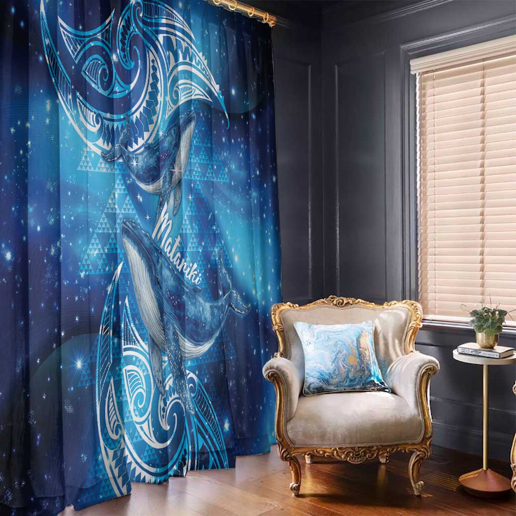 New Zealand Humpback Whale Matariki Window Curtain Maori New Year Taniko Niho Taniwha
