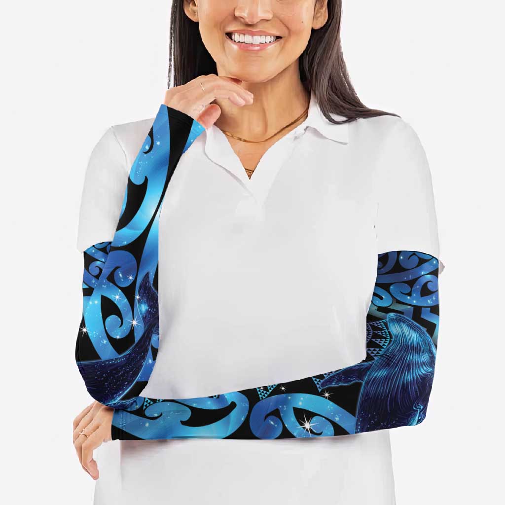 Humpback Whale Matariki New Zealand Arm Sleeves NZ Maori Paikea Poutama Luxury Blue LT14 - Polynesian Pride