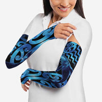 Humpback Whale Matariki New Zealand Arm Sleeves NZ Maori Paikea Poutama Luxury Blue LT14 - Polynesian Pride