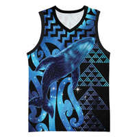 Humpback Whale Matariki New Zealand Basketball Jersey NZ Maori Paikea Poutama Luxury Blue LT14 Unisex Blue - Polynesian Pride