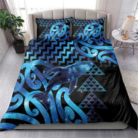 Humpback Whale Matariki New Zealand Bedding Set NZ Maori Paikea Poutama Luxury Blue