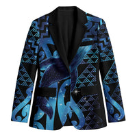 Humpback Whale Matariki New Zealand Blazer NZ Maori Paikea Poutama Luxury Blue