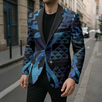 Humpback Whale Matariki New Zealand Blazer NZ Maori Paikea Poutama Luxury Blue