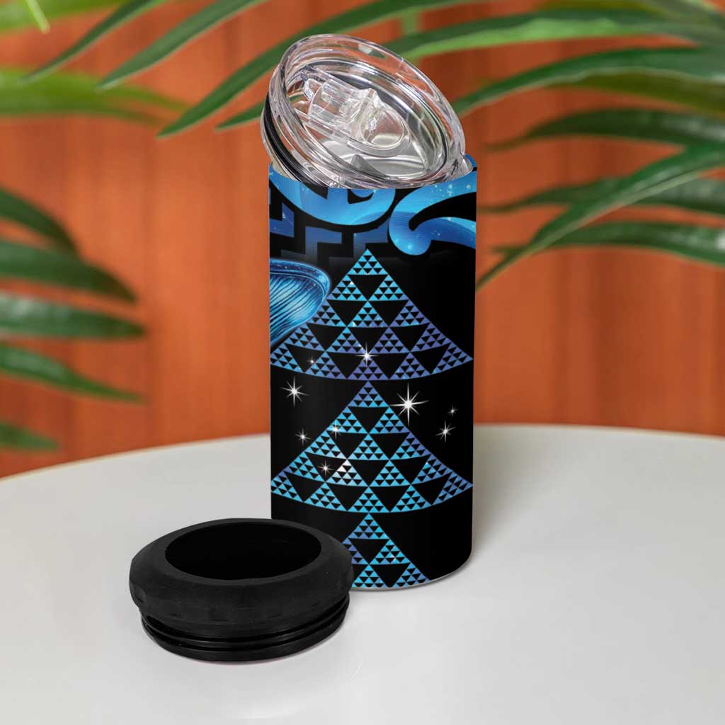 Humpback Whale Matariki New Zealand 4 in 1 Can Cooler Tumbler NZ Maori Paikea Poutama Luxury Blue LT14 - Polynesian Pride