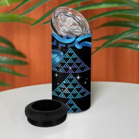 Humpback Whale Matariki New Zealand 4 in 1 Can Cooler Tumbler NZ Maori Paikea Poutama Luxury Blue LT14 - Polynesian Pride