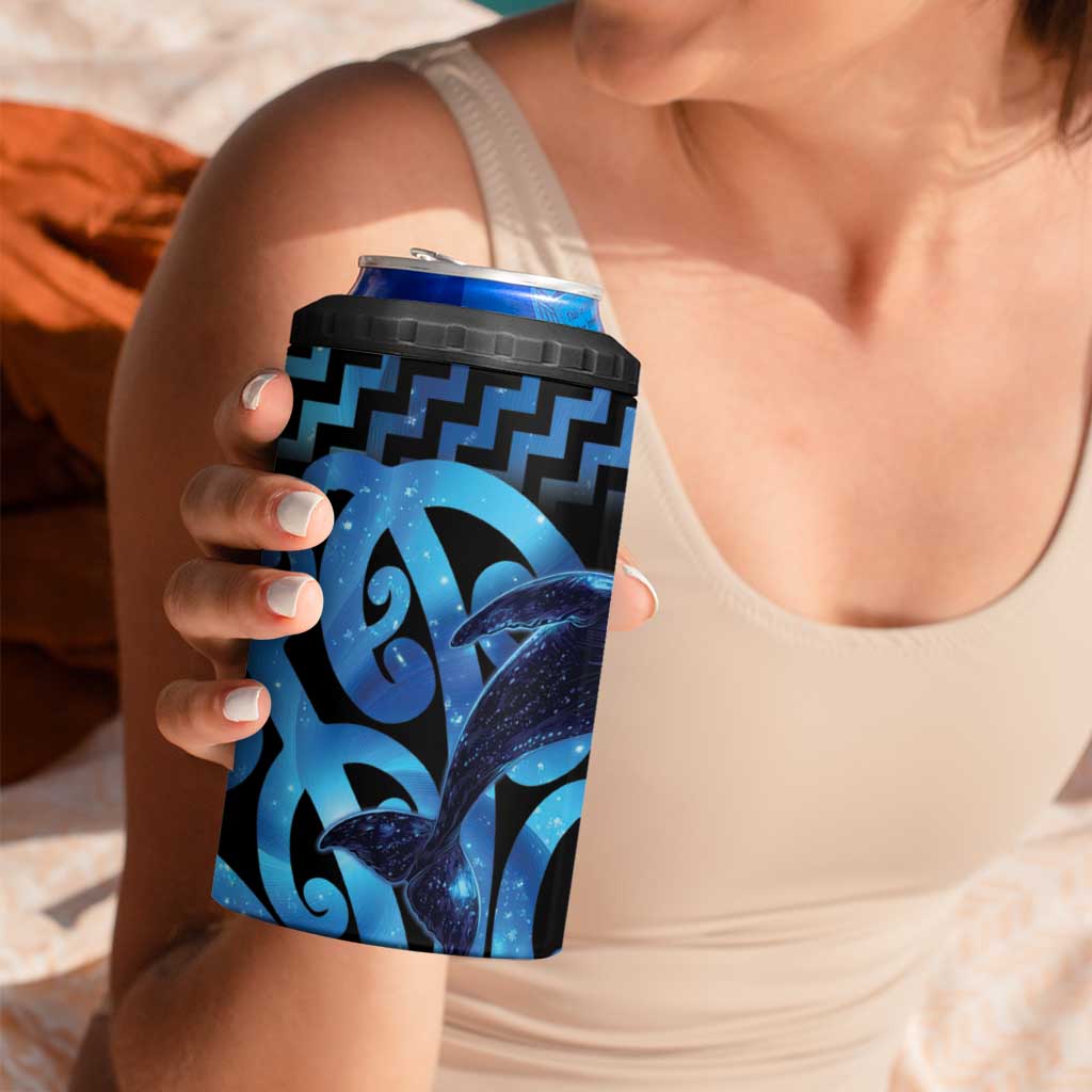 Humpback Whale Matariki New Zealand 4 in 1 Can Cooler Tumbler NZ Maori Paikea Poutama Luxury Blue LT14 - Polynesian Pride