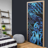 Humpback Whale Matariki New Zealand Door Cover NZ Maori Paikea Poutama Luxury Blue LT14 - Polynesian Pride
