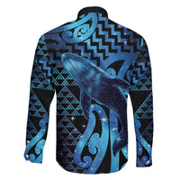 Humpback Whale Matariki New Zealand Family Matching Off Shoulder Short Dress and Hawaiian Shirt NZ Maori Paikea Poutama Luxury Blue LT14 - Polynesian Pride