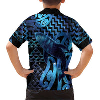 Humpback Whale Matariki New Zealand Family Matching Summer Maxi Dress and Hawaiian Shirt NZ Maori Paikea Poutama Luxury Blue LT14 - Polynesian Pride