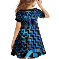 Humpback Whale Matariki New Zealand Family Matching Summer Maxi Dress and Hawaiian Shirt NZ Maori Paikea Poutama Luxury Blue LT14 - Polynesian Pride