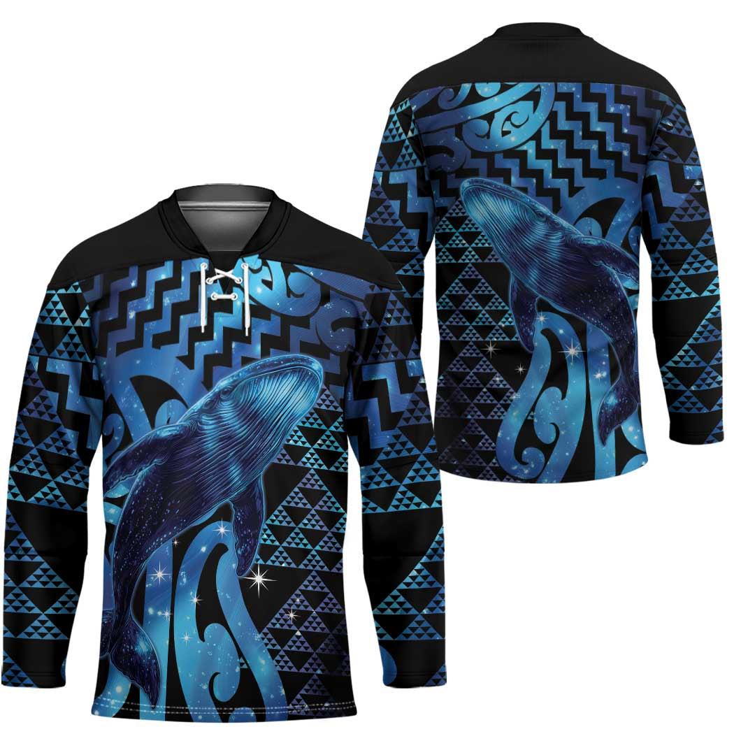Humpback Whale Matariki New Zealand Hockey Jersey NZ Maori Paikea Poutama Luxury Blue LT14 - Polynesian Pride