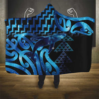 Humpback Whale Matariki New Zealand Hooded Blanket NZ Maori Paikea Poutama Luxury Blue LT14 - Polynesian Pride