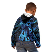Humpback Whale Matariki New Zealand Kid Hoodie NZ Maori Paikea Poutama Luxury Blue LT14 - Polynesian Pride