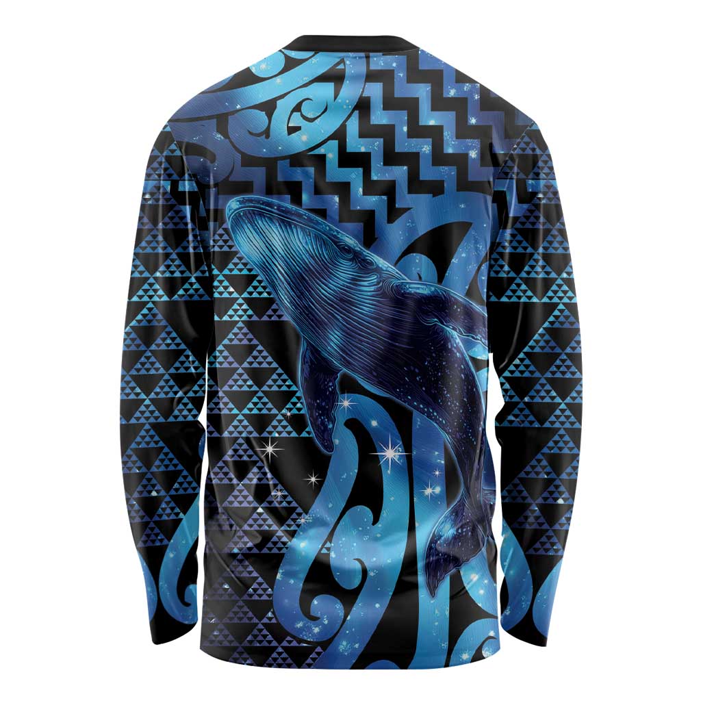Humpback Whale Matariki New Zealand Long Sleeve Shirt NZ Maori Paikea Poutama Luxury Blue LT14 - Polynesian Pride