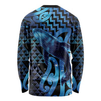 Humpback Whale Matariki New Zealand Long Sleeve Shirt NZ Maori Paikea Poutama Luxury Blue LT14 - Polynesian Pride