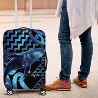 Humpback Whale Matariki New Zealand Luggage Cover NZ Maori Paikea Poutama Luxury Blue LT14 Blue - Polynesian Pride