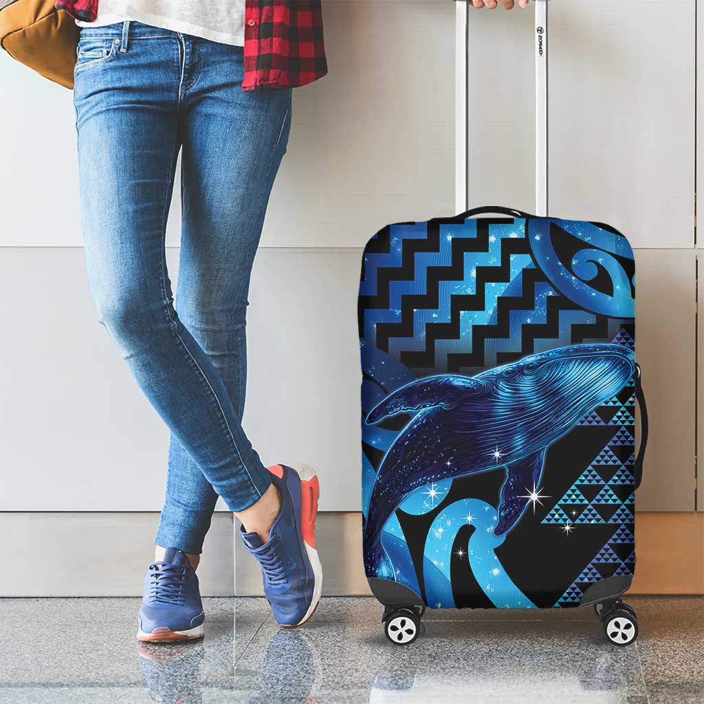 Humpback Whale Matariki New Zealand Luggage Cover NZ Maori Paikea Poutama Luxury Blue LT14 - Polynesian Pride