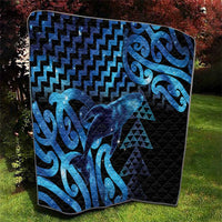Humpback Whale Matariki New Zealand Quilt NZ Maori Paikea Poutama Luxury Blue