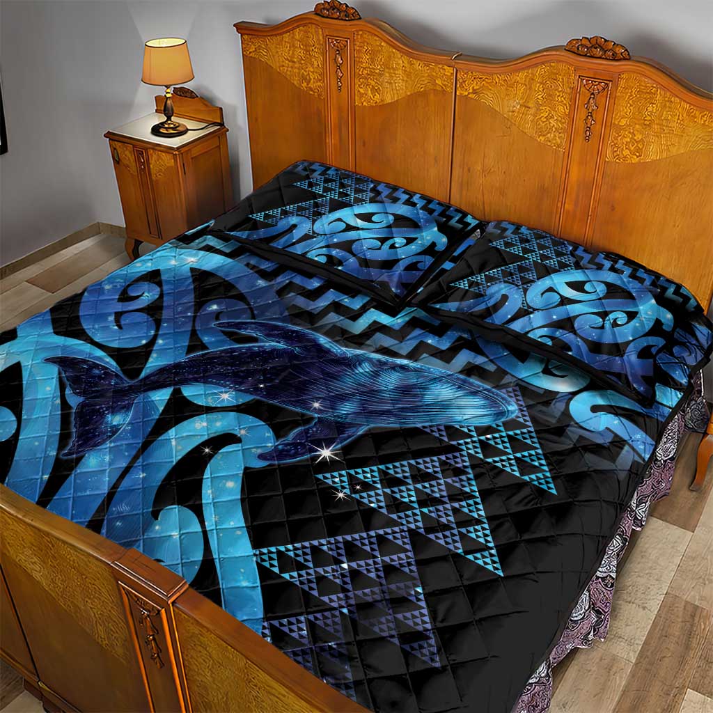 Humpback Whale Matariki New Zealand Quilt Bed Set NZ Maori Paikea Poutama Luxury Blue LT14 - Polynesian Pride