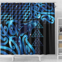 Humpback Whale Matariki New Zealand Shower Curtain NZ Maori Paikea Poutama Luxury Blue LT14 - Polynesian Pride
